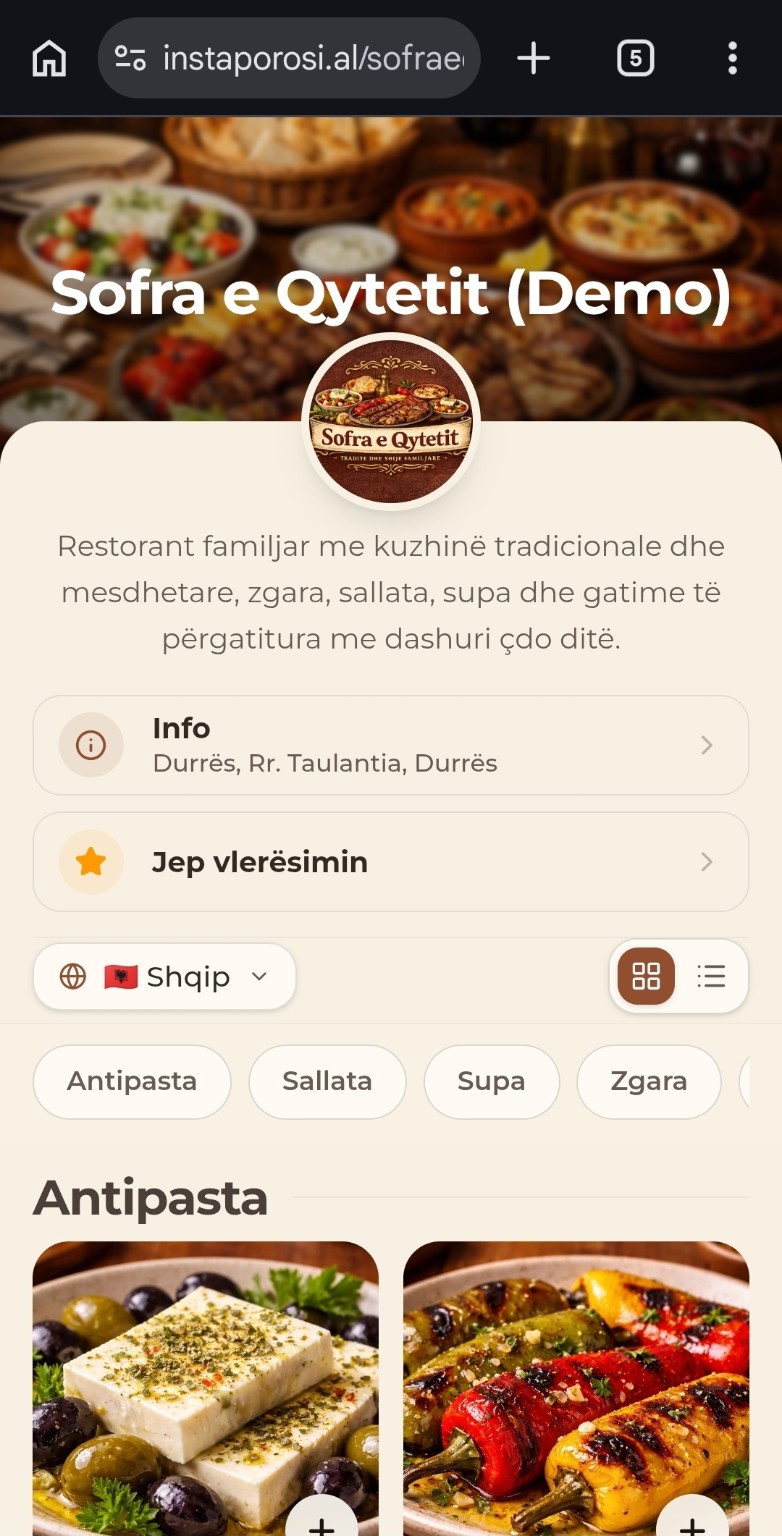 Live demo shkëputur nga Sofra e Qytetit